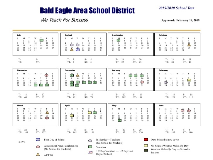 2019-20 district calendar