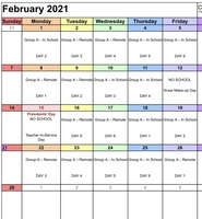 February Hybrid 2X2 calendar.