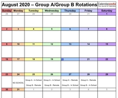 Option 2 schedule for Group A and B