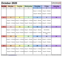 Option 2 October Schedule for Group A and B