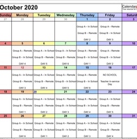 Option 2 schedule for students.
