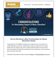 Best Communities for Music Education Award